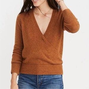 Madewell Women's Tan V-Neck Sweater